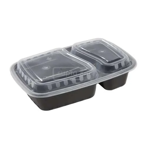 Plastic container with two sections